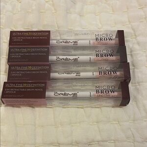Set of 4 Crème ShopMicro Brow Pencil - Medium Brown and Chocolate